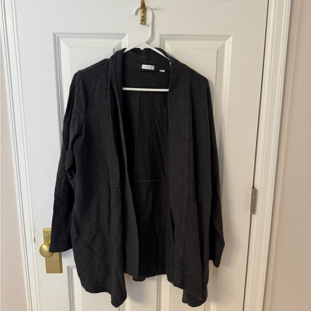 J. Jill Gray Open-Front Cardigan Sweater